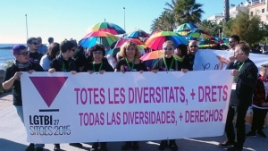 Manifestación durante los 27 Encuentros Estatales LGTBI